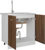 vidaXL Spülenunterschrank, Spülenschrank mit viel Stauraum, Küchenschrank mit 2 Türen, Küchenunterschrank Unterschrank Küche, Braun Eiche-Optik Holzwerkstoff Bild 5
