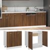 vidaXL Spülenunterschrank, Spülenschrank mit viel Stauraum, Küchenschrank mit 2 Türen, Küchenunterschrank Unterschrank Küche, Braun Eiche-Optik Holzwerkstoff Bild 4