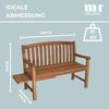 MR. DEKO Gartenbank Lancaster Teak Holz Bank 120cm mit Seitentisch (Auszug), wetterfest (Gartenbank mit integriertem Tisch, 1-St, 1 Gartenbank mit einseitig ausziehbarem Seitentisch), Ergonomische Teakbank mit integriertem Seitentisch Bild 3