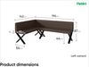 MEBLINI Eckbank für Esszimmer mit ausziehbarem Tisch - Küchenbank - Essecke - Sitzecke Küche - ERIC - X-Beine 142x196x87cm Links - Braun Kunstleder/B Weiß Matt Bild 3