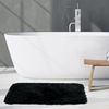 Spirella Badteppich Badematte Duschvorleger Mikrofaser Hochflor | flauschig | rutschhemmend | geeignet für Fußbodenheizung | 60x90 cm | Schwarz Bild 2