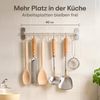 Praknu Hakenleiste Hakenleiste für Küchenutensilien mit 8 Haken - Ohne Bohren, (Set, 8 St), Verstellbar & Selbstklebend 40 cm - ohne Bohren Bild 2