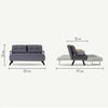Divano letto 2 posti Merak, Sofà trasformabile, Divanetto per ospiti, Poltrona letto contenitore, 133x78 h78 cm, Grigio Cenere Bild 2