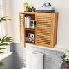 VIAGDO Badezimmerschrank Hängend Bambus Wandschrank, Hängeschrank Küchenschrank Badezimmer Regal Medizinschrank mit höhenverstellbarer Regalebene, Badschrank Wandmontage, Wandregal, 20. 7 x 59 x 51 cm Bild 2
