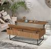 Dmora Couchtisch Alhina, Couchtisch, Zeitschriftenständer für Sofa, Wohnzimmerregal, 120 x 60 x 43 cm, Walnuss und Schwarz Bild 4