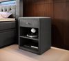 Designer Nachttisch Amy (Samt) Grau Bild 2