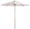 Outsunny Sonnenschirm Holz, Balkonschirm, Creme, LxB: 270x270 cm, Gartenschirm, Holzschirm, Ø270x250 cm Bild 1