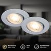 BRILONER - 2er Set LED Einbaustrahler 230V flach, schwenkbar, warmweißes Licht, LED Spot, flach, Deckenspots, Spots 230V, Einbauleuchten, Einbauspots, 68mm Lochmass, 8x3,2 cm, Chrom-matt Bild 2