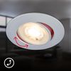 BRILONER - 2er Set LED Einbaustrahler 230V flach, schwenkbar, warmweißes Licht, LED Spot, flach, Deckenspots, Spots 230V, Einbauleuchten, Einbauspots, 68mm Lochmass, 8x3,2 cm, Chrom-matt Bild 5