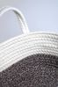 Kobolo Aufbewahrungskorb Baumwollkorb oval weiß beige mit Griffen 3er Set Bild 3