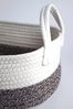 Kobolo Aufbewahrungskorb Baumwollkorb oval weiß beige mit Griffen 3er Set Bild 4