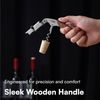 H&S Korkenzieher Edelstahl Kellnermesser 3-in-1 Funktion Profi Wein Korkenzieher, (1 tlg), Weinöffner mit Sommelier Messer & Holz Griff Weinöffner Holzgriff Bild 5