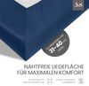 Bettwaesche-mit-Stil Mako-Satin Spannbettlaken Jeans Blau 200x200cm Höhe 31-40cm Bild 3