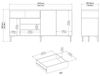 Dmora - Kommode Madeleine, Wohnzimmerbuffet, Wohnzimmer-Sideboard, Moderne Küchen-Speisekammer, 176x48 h90 cm, Weiß und Eiche Bild 2