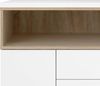 Dmora - Kommode Madeleine, Wohnzimmerbuffet, Wohnzimmer-Sideboard, Moderne Küchen-Speisekammer, 176x48 h90 cm, Weiß und Eiche Bild 5