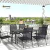 Outsunny Gartentisch 160/220x90 cm, für 6-8 Personen (rutschfest Buffettisch, 1-St, Wetterfest Balkontisch Erweitert), für Garten, Terrasse Balkon Grau Bild 2