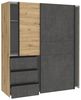 'Winn' Kleiderschrank, Artisan Eiche/betongrau, 170 cm Bild 5