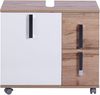 Schildmeyer Waschbeckenunterschrank Luca 135873, weiß glanz/Eiche Landhaus, 65,1/32,0/60,0 cm Bild 4