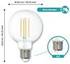 EGLO 3er Set LED Filament Lampen mit E27 Fassung, Edison Vintage Glühbirnen klar, je 4 Watt, Globe Leuchtmittel neutralweiß, 4000 K, 470 Lumen, Retro Glühlampe G80, Ø 8 cm Bild 2