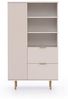 Lomadox Highboard NADOR-132, in Kaschmir, goldfarbene Metallgriffe und -füße Bild 5