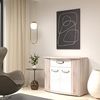 FORTE Rondino Kommode, Holzwerkstoff, Beige/Braun/Weiß, 99,7 x 81,5 x 43 cm Bild 2