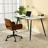 39F FURNITURE DREAM Adjustable Home Office Desk Chair – Upholstered in Faux Suede with Curved Back and Classic Appeal – Swivel & Adjustable Height Function,Brown,61 x 56 x 76-86cm Bild 5