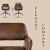 39F FURNITURE DREAM Adjustable Home Office Desk Chair – Upholstered in Faux Suede with Curved Back and Classic Appeal – Swivel & Adjustable Height Function,Brown,61 x 56 x 76-86cm Bild 3