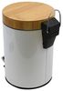 MSV Kosmetikeimer 3 Liter Edelstahl Bambus mit Absenkautomatik und Inneneimer Aza Badezimmer Mülleimer Softclose Abfalleimer Weiß Bild 5
