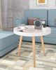 WOLTU Beistelltisch rund klein Couchtisch Blumenständer Nachttisch Massiv Holz skandinavisches Design Weiß 50x44 cm (ø x H) TS143ws Bild 2