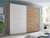 MESIO Kleiderschrank in Mauvella Eiche Optik, Weiß - Vielseitiger Schwebetürenschrank 2-türig mit viel Stauraum - 270 x 210 x 60 cm (B/H/T) Bild 2