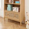 BAÏTA Kinderregal Pablo Eichenoptik und Rattangeflecht, H140cm, Buchenholz Bild 2