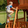 Backyard Discovery Spielturm Skyfort II aus Holz XXL Spielhaus für Kinder mit Rutsche, Schaukel, Trapezstange, Kletterwand und Aussichtsturm | Braun | Holz | 670 cm Bild 5