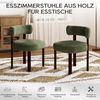 COLAMY Mid-Century Modern Design Sherpa Esszimmerstühle 4er Set, Vintage Landhaus-Stil Bouclé Küchenstühle mit offener geschwungener Rückenlehne für Esszimmer, Restaurant, Grün Bild 5