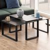 AC Design Furniture Jannis Tischset in Schwarz mit Keramik-Tischplatte und Schwarzen Metall-Kufen, 2-teiliger Beistelltisch, Rechteckig, Modernes Design, B: 115/69 x H: 45/37,5 x T: 55/40 cm Bild 2
