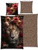 Bettwäsche Wild Flowers Leopard Animalprint 100% Baumwolle 135x200 Bild 2