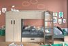 Parisot 'Stim2' Etagenbett inkl. Bettschubkasten und Kleiderschrank, grau Bild 3