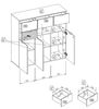 Highboard >Ina< in Cashmere / Riva Eiche Dekor - 125x125x45cm (BxHxT) Bild 3
