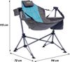 Uquip Campingstuhl Rocky 2.0 Strandstuhl Schaukelstuhl Hänge Sessel Klappstuhl Petrol/Grey Bild 2