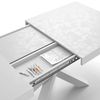 MOBILI FIVER, Ausziehbarer Tisch Emma 160, weißer Beton, mit weißen X-Beinen, Laminiert/Eisen, Made in Italy Bild 5