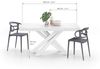 MOBILI FIVER, Ausziehbarer Tisch Emma 160, weißer Beton, mit weißen X-Beinen, Laminiert/Eisen, Made in Italy Bild 3