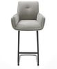 Barstuhl Nela-Flex Strukturstoff Soft Grau Freischwinger Flach Metall Schwarz Bild 3