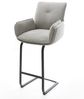Barstuhl Nela-Flex Strukturstoff Soft Grau Freischwinger Flach Metall Schwarz Bild 2