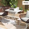 Outsunny Gartentisch höhenverstellbar, klappbar, aus Kunststoff, rechteckig (Balkontisch, 1-St, Beistelltisch Garten), 50kg belastbar, Sofatisch für Outdoor Indoor Balkon Terrasse Weiß Bild 2