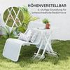Outsunny Gartentisch höhenverstellbar, klappbar, aus Kunststoff, rechteckig (Balkontisch, 1-St, Beistelltisch Garten), 50kg belastbar, Sofatisch für Outdoor Indoor Balkon Terrasse Weiß Bild 5