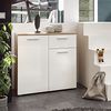 PABLO Kommode in Artisan Eiche Optik, Weiß - Modernes Sideboard mit viel Stauraum für Ihren Wohnbereich - 80 x 85 x 50 cm (B/H/T) Bild 2