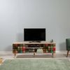 Dmora Fernsehschrank Amalthea 140 x 40 x 50 cm Braun, 2 Türen, 1 Regal Bild 4