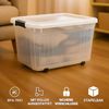 Plastard Aufbewahrungsbox mit Deckel & Rollen 15 - 110 Liter Stapelbar, Transportbox, Regalbox (4er-Set, 4 St), Lagerbox, Spielzeugbox, BPA-Frei, Storagebox für Spielzeug, mit Clips Bild 3