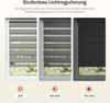 WOLTU Doppelrollo Klemmfix ohne Bohren Holzlook Grau B110 x H150 cm, Duo Rollo Zebrarollo Fensterrollo Klemmrollo Seitenzugrollo Easyfix lichtdurchlässig & verdunkelnd Rollos für Fenster und Tür Bild 3