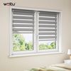 WOLTU Doppelrollo Klemmfix ohne Bohren Holzlook Grau B110 x H150 cm, Duo Rollo Zebrarollo Fensterrollo Klemmrollo Seitenzugrollo Easyfix lichtdurchlässig & verdunkelnd Rollos für Fenster und Tür Bild 2