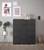 HBZ Kommode Santorin Mehrzweckschrank mit Schubkästen, BxHxT 90x99x40 cm (1 St), Mit 4 Schubkästen mit Softclose, Glasfront und Glasoberboden Bild 2